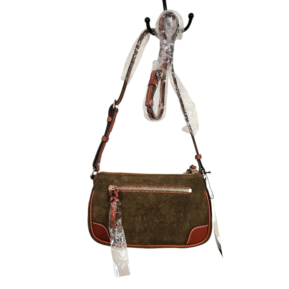 Dooney & Burke Suede Slim Crossbody Leather Equestrian Inspired Bag - Picture 10 of 13